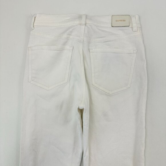 Express Mom Jean Super High Rise Button Fly Women's size 2 White Denim Jeans - Picture 5 of 5